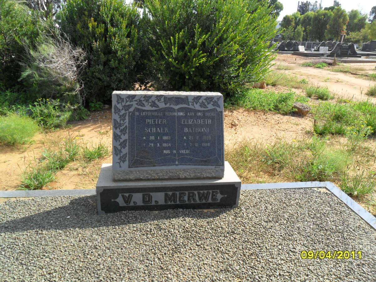 MERWE Pieter Schalk, v.d. 1889-1964 &amp; Elizabeth Bathoni 1895-1988