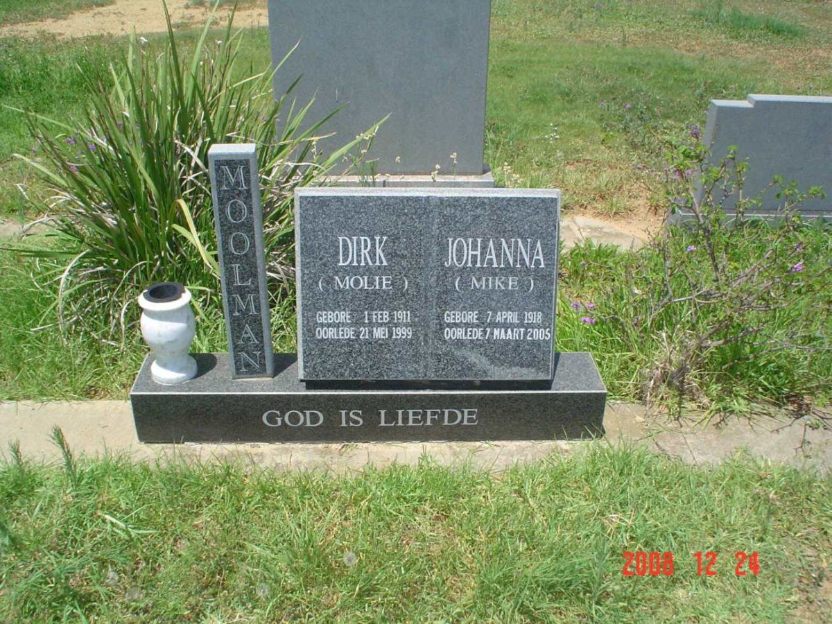 MOOLMAN Dirk 1911-1999 &amp; Johanna 1918-2005