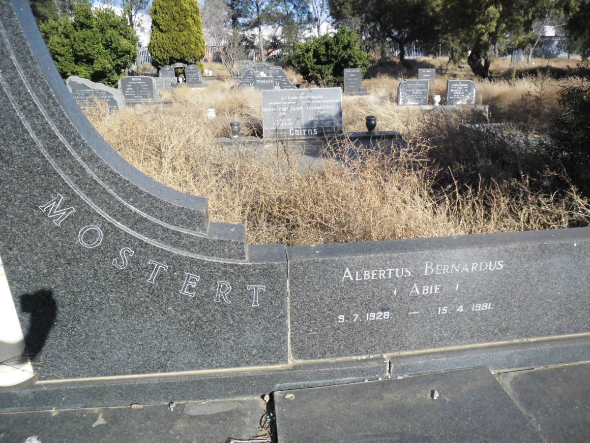 MOSTERT Albertus Bernardus 1928-1981