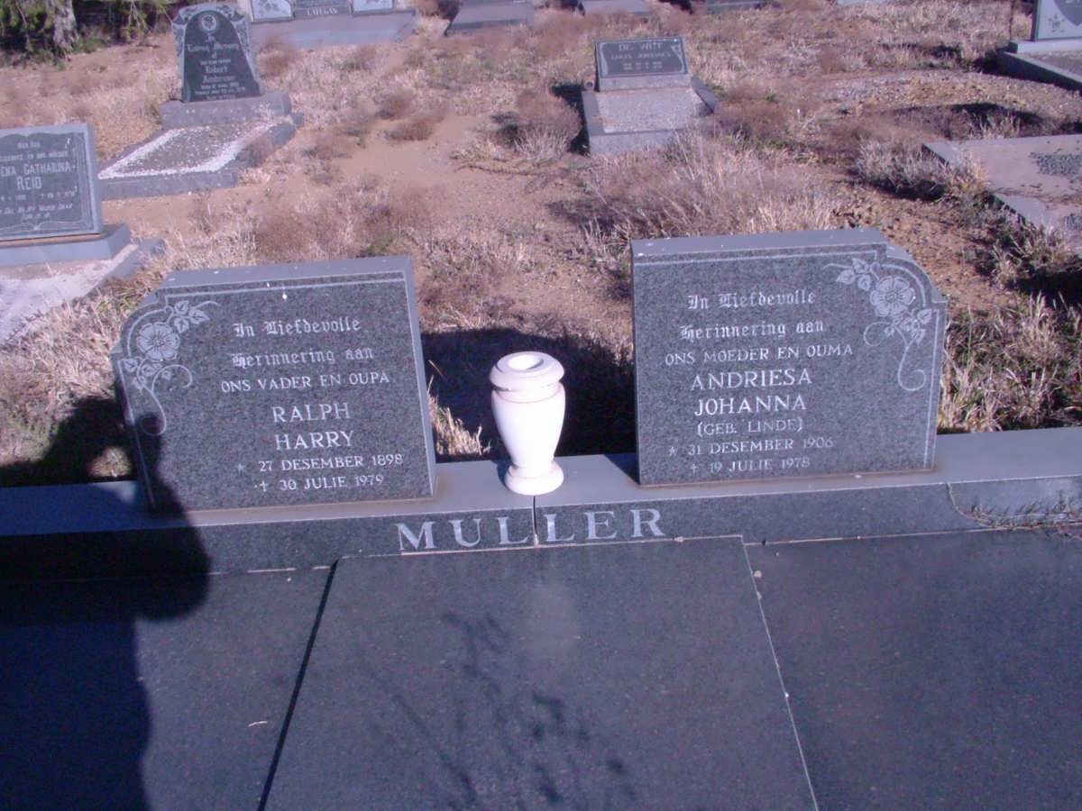 MULLER Ralph Harry 1898-1979 &amp; Andriesa Johanna LINDE 1906-1978