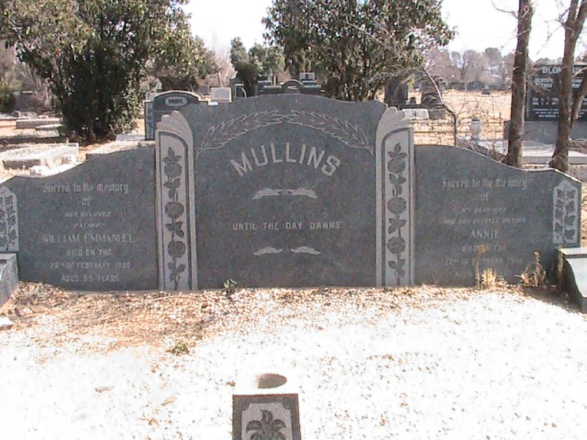 MULLINS William Emmanuel -1950 &amp; Annie -1946