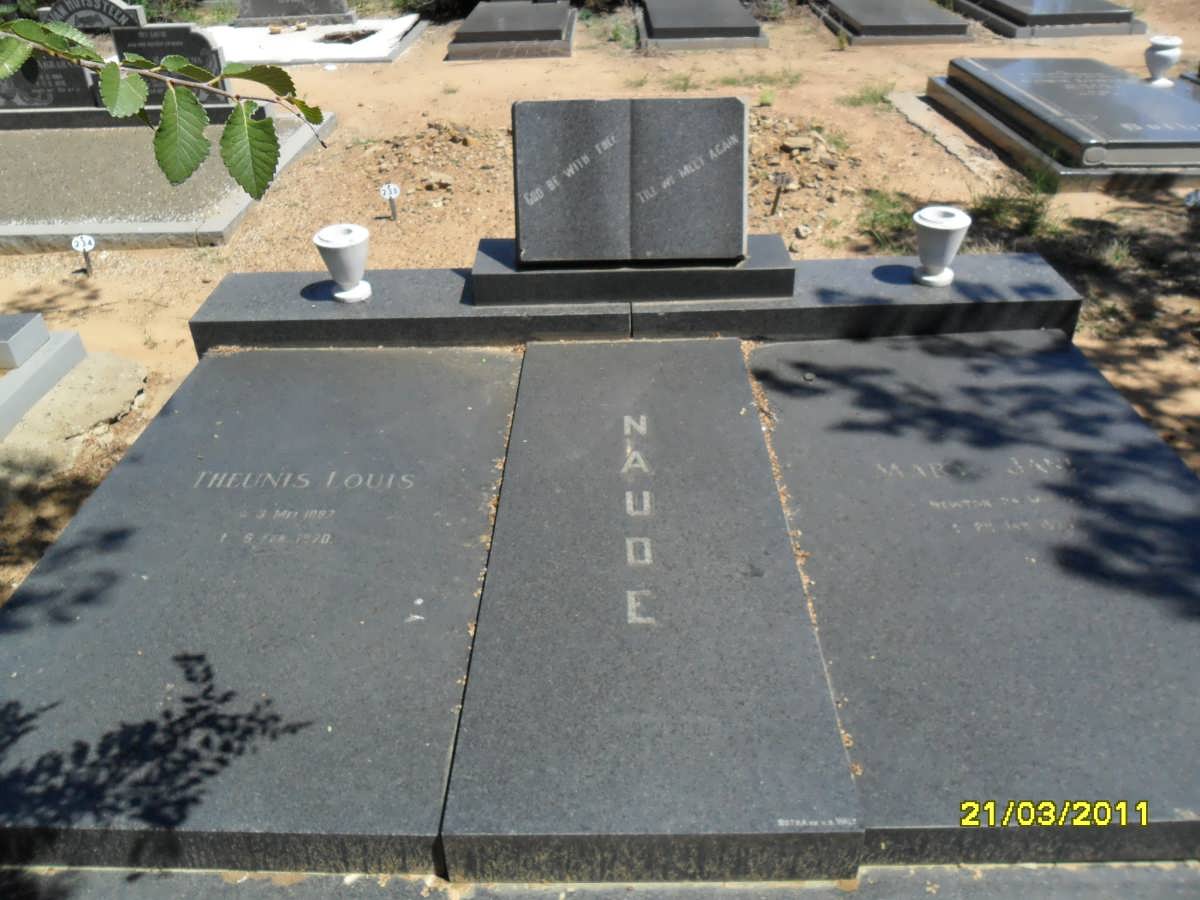NAUDE Theunis Louis 1887-1970 &amp; Mary Jane  NEWTON 1892-1970