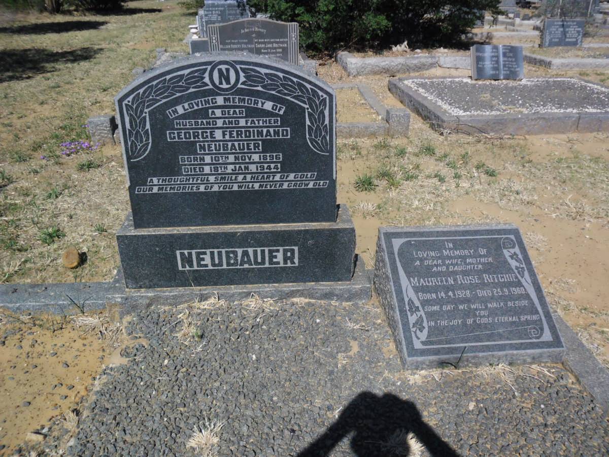 NEUBAUER George Ferdinand 1896-1944 :: RITCHIE Maureen Rose 1928-1960