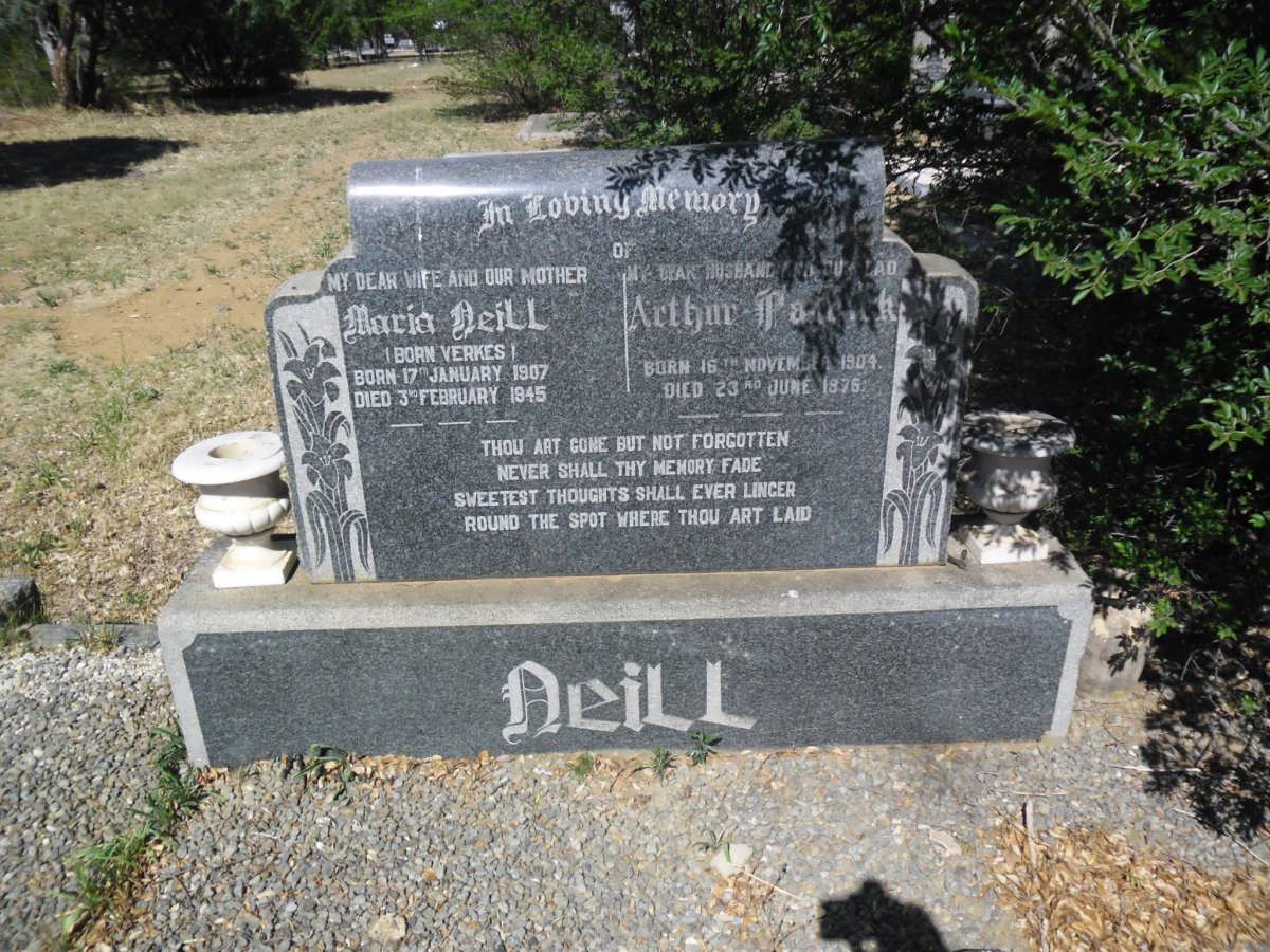 NEILL Arthur Patrick 1904-1976 &amp; Maria VERKES 1907-1945
