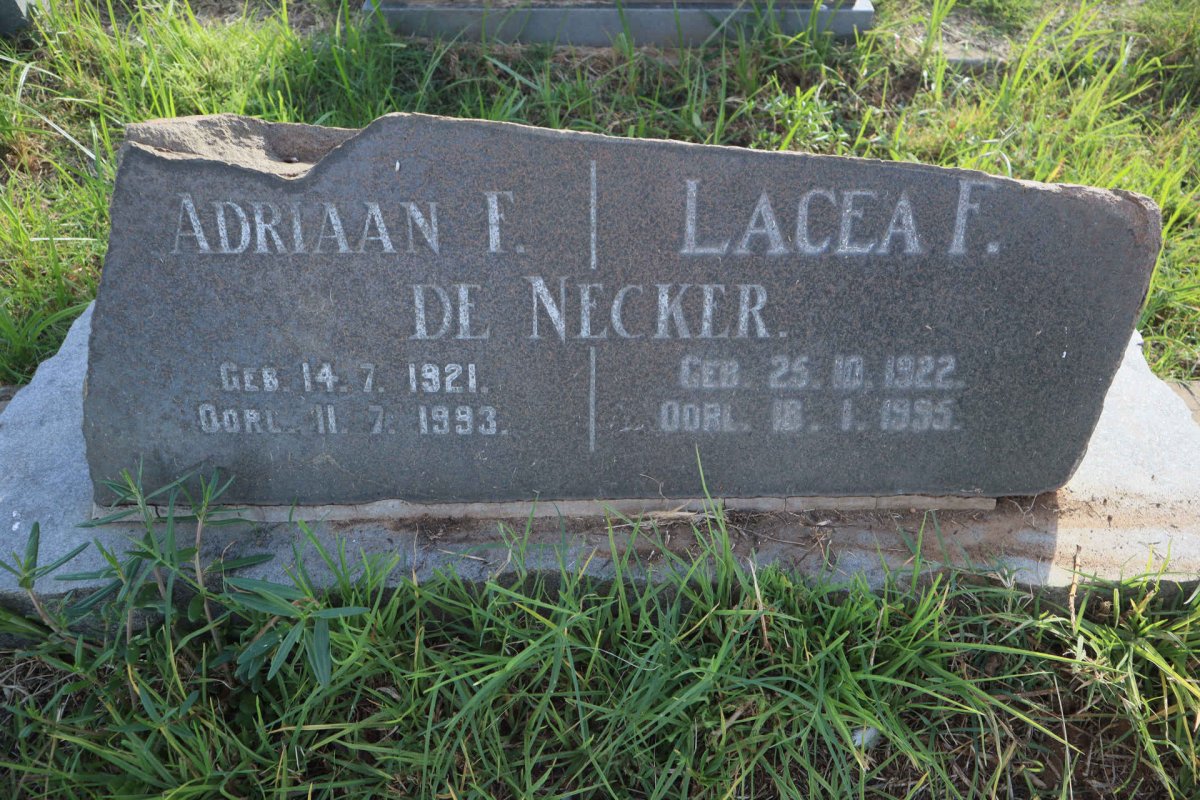 NECKER Adriaan F., de 1921-1993 &amp; Lacea F. 1922-1995