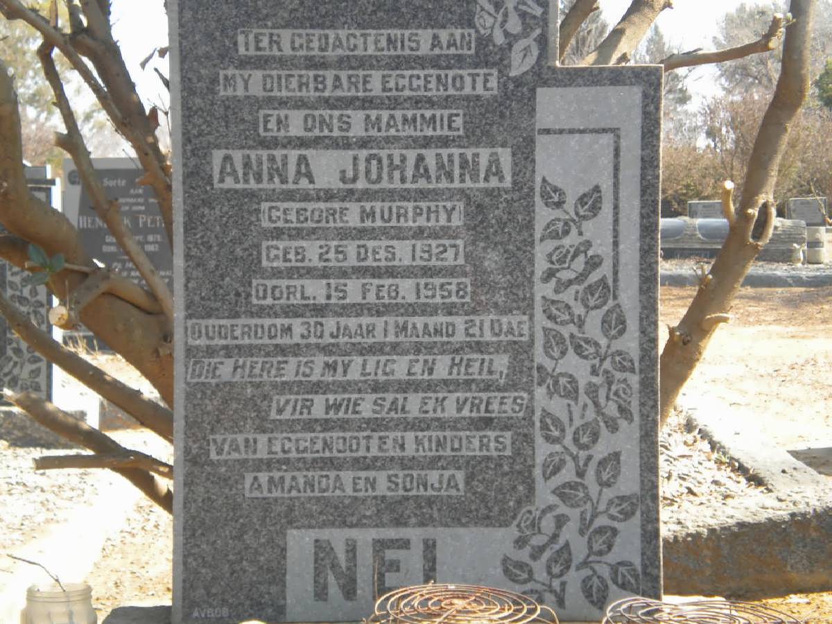 NEL Anna Johanna nee MURPHY 1927-1958