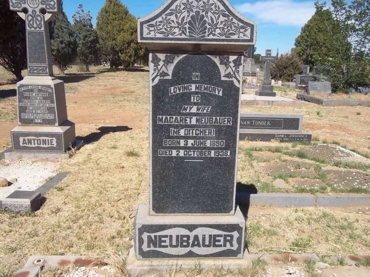 NEUBAUER Magaret nee DITCHER 1890-1938