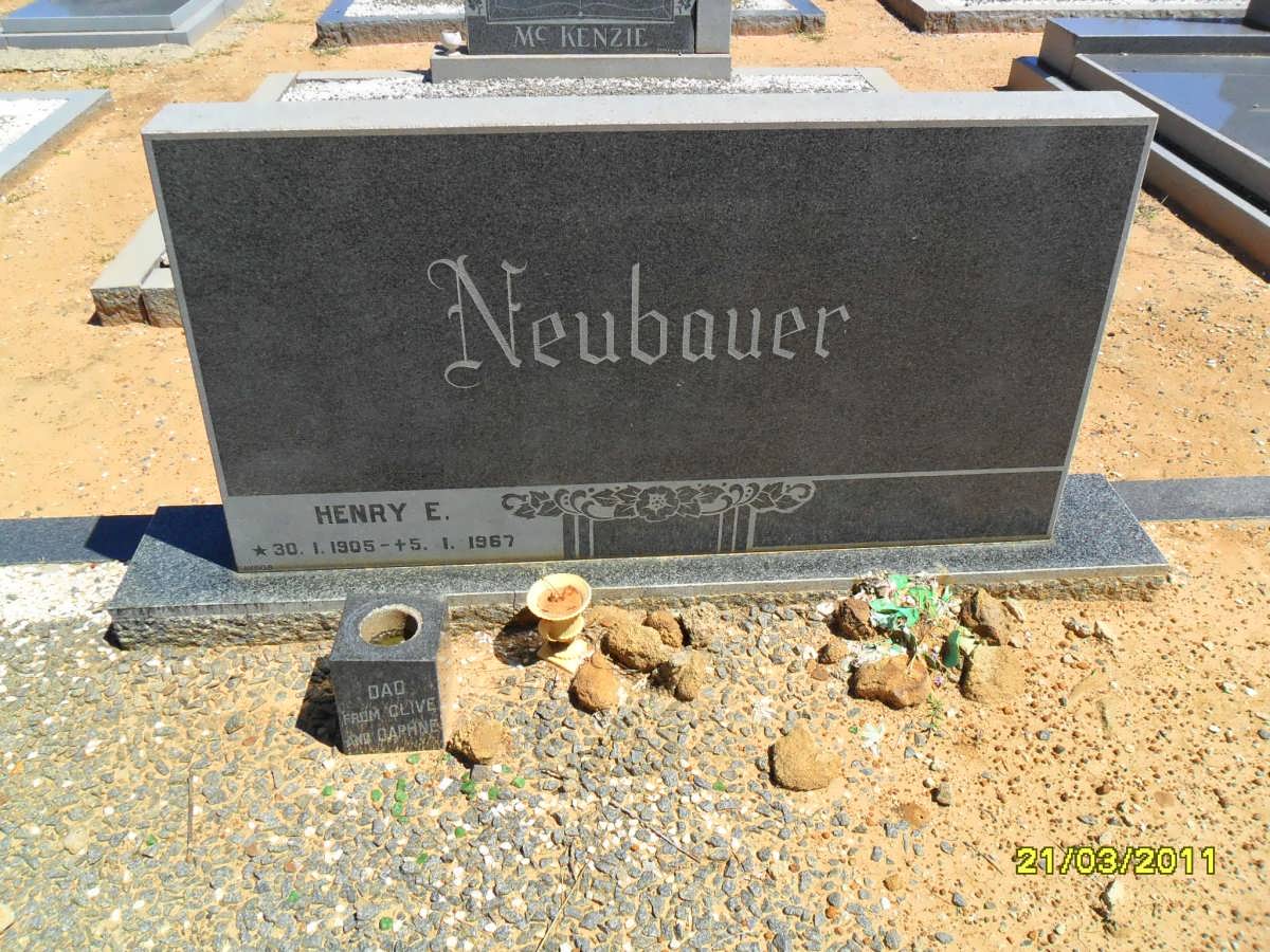 NEUBAUER Henry E. 1905-1967