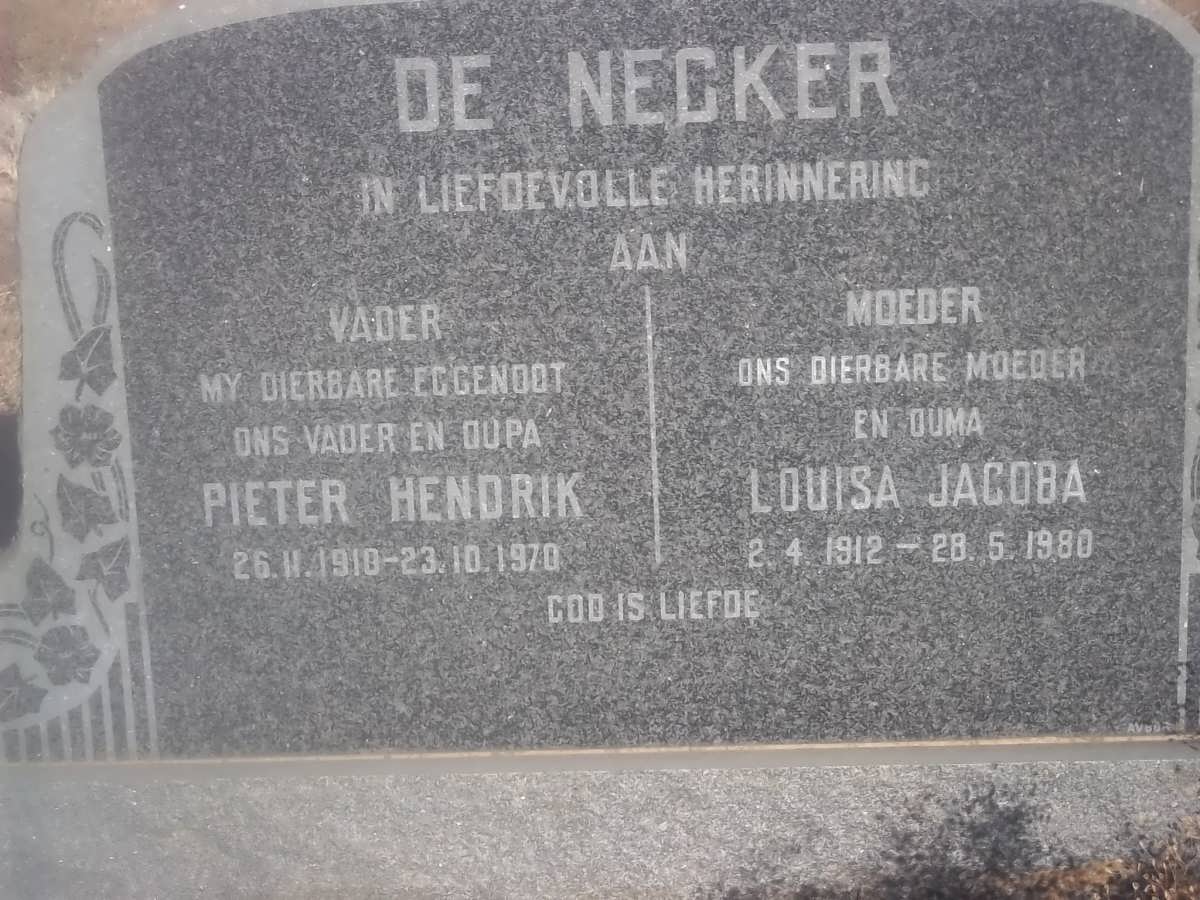 NECKER Pieter Hendrik, de 1910-1970 &amp; Louisa Jacoba 1912-1980