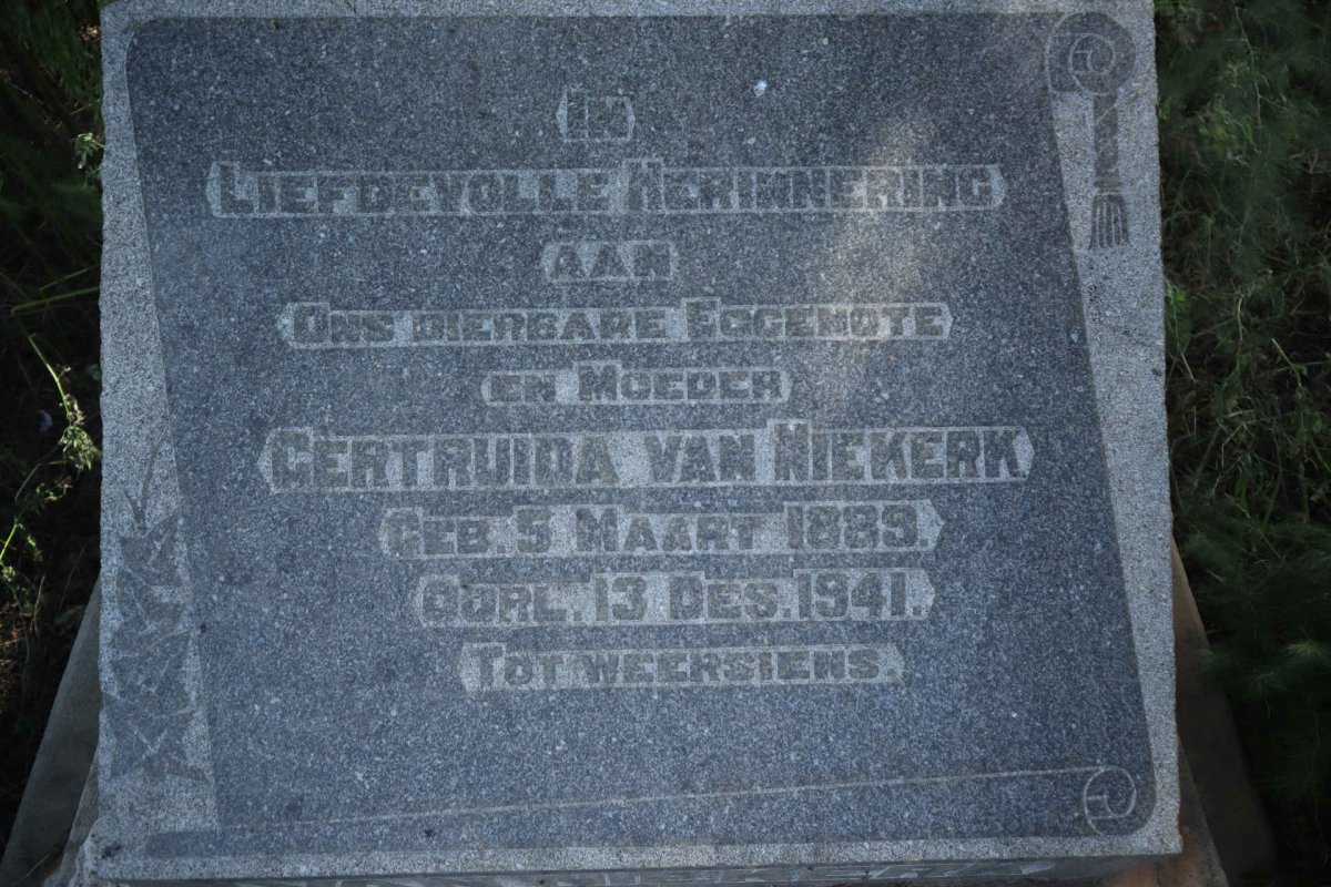 NIEKERK Gertruida, van 1889-1941