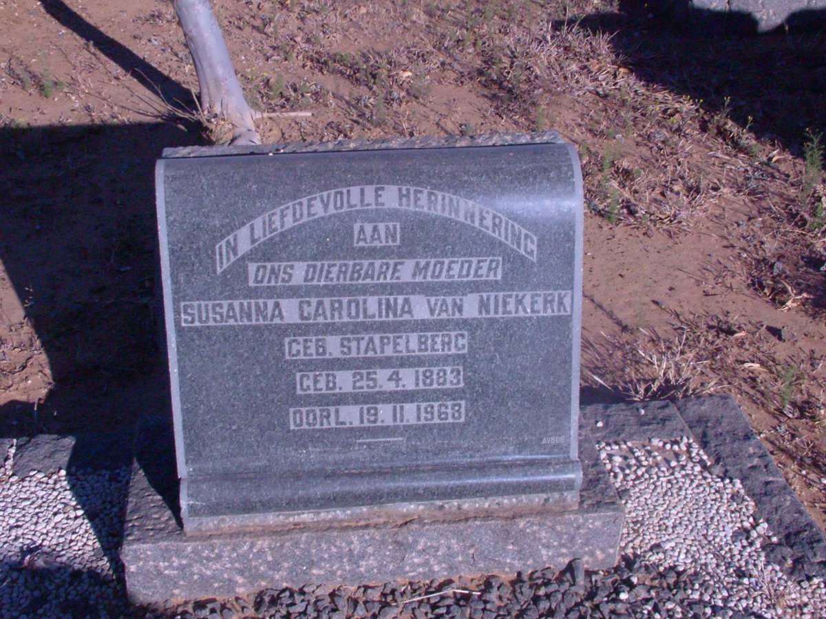 NIEKERK Susanna Carolina, van geb STAPELBERG 1883-1968