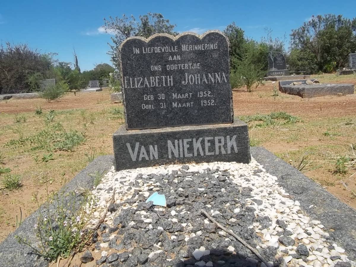 NIEKERK Elizabeth Johanna, van 1952-1952