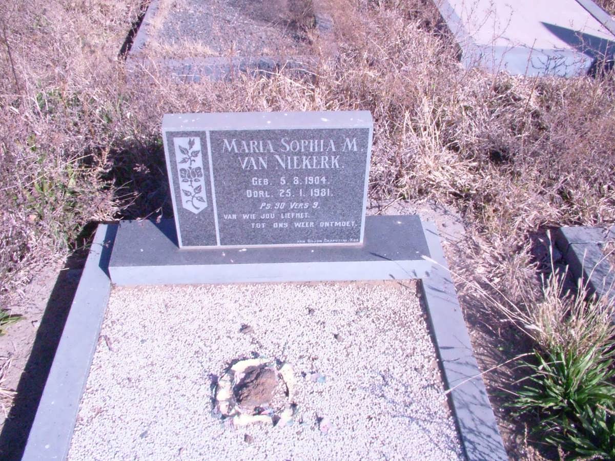 NIEKERK Maria Sophia M., van 1904-1981