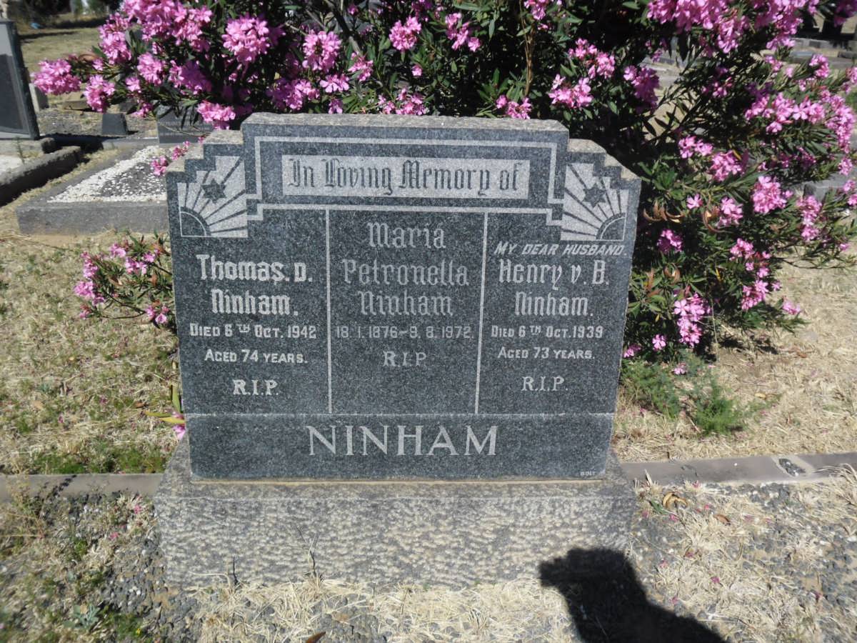 NINHAM Henry v. B. -1939 &amp;  Maria Petronella 1876-1972 :: NINHAM Thomas D. -1942