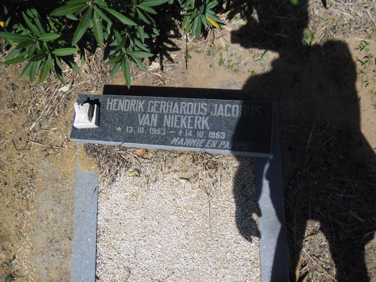 NIEKERK Hendrik Gerhardus Jacobus, van 1953-1953