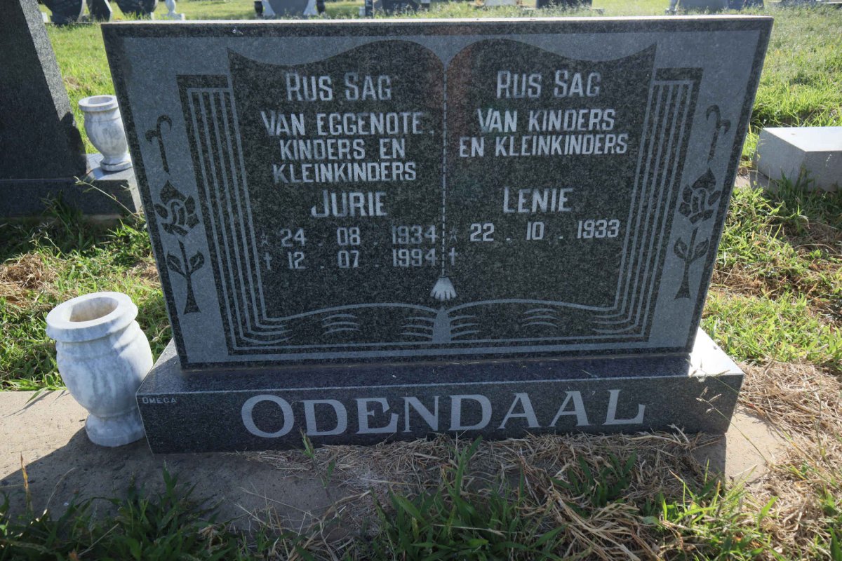 ODENDAAL Jurie 1934-1994 &amp; Lenie 1933-