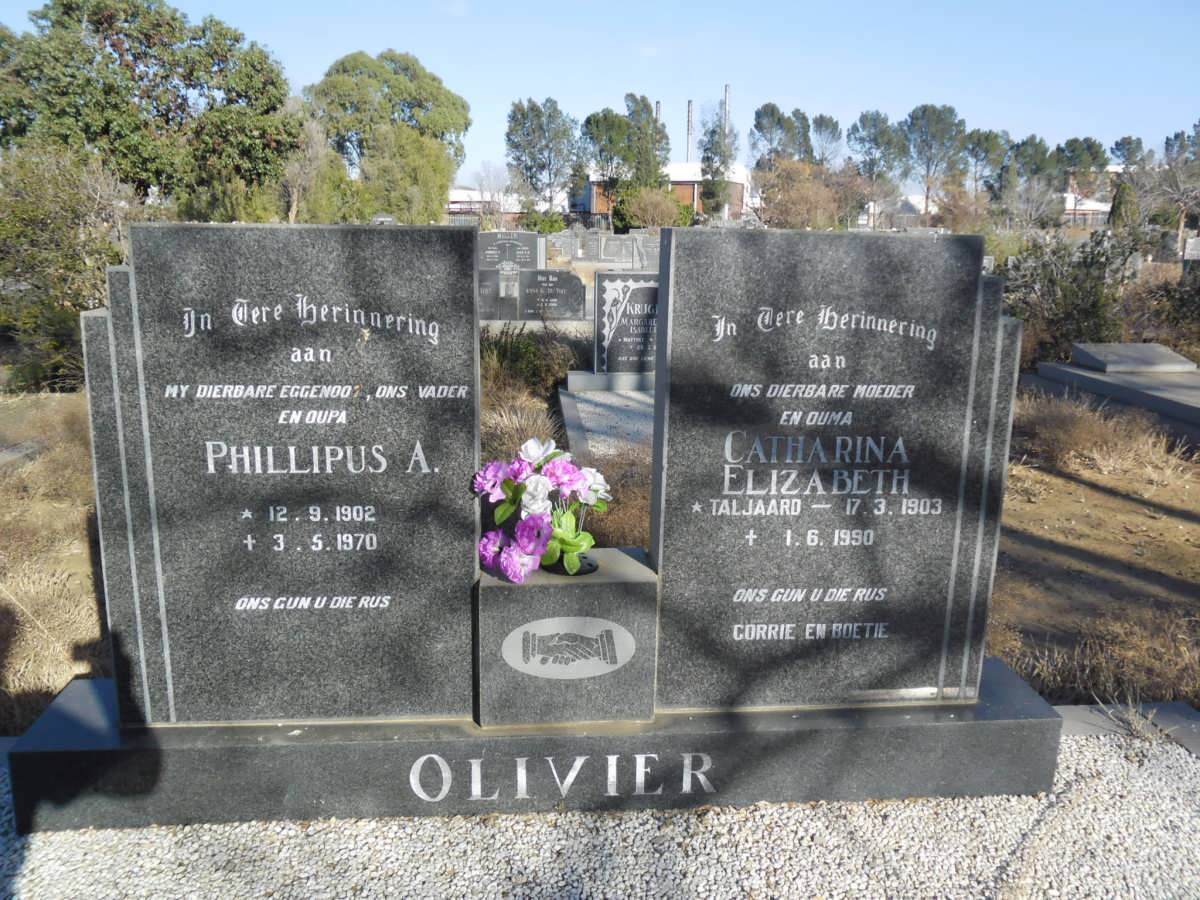OLIVIER Phillipus A. 1902-1970 &amp; Catharina Elizabeth TALJAARD 1903-1990
