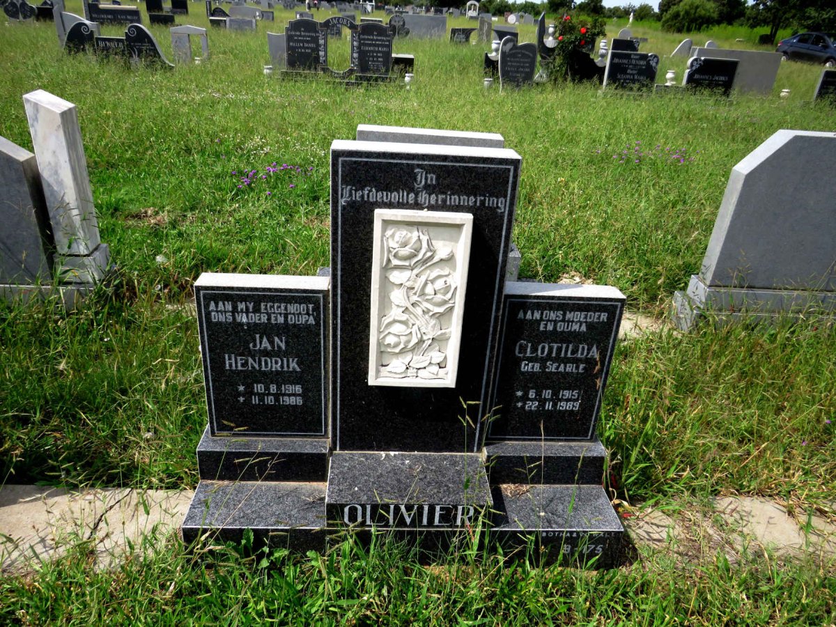 OLIVIER Jan Hendrik 1916-1986 & Clotilda SEARLE 1915-1989