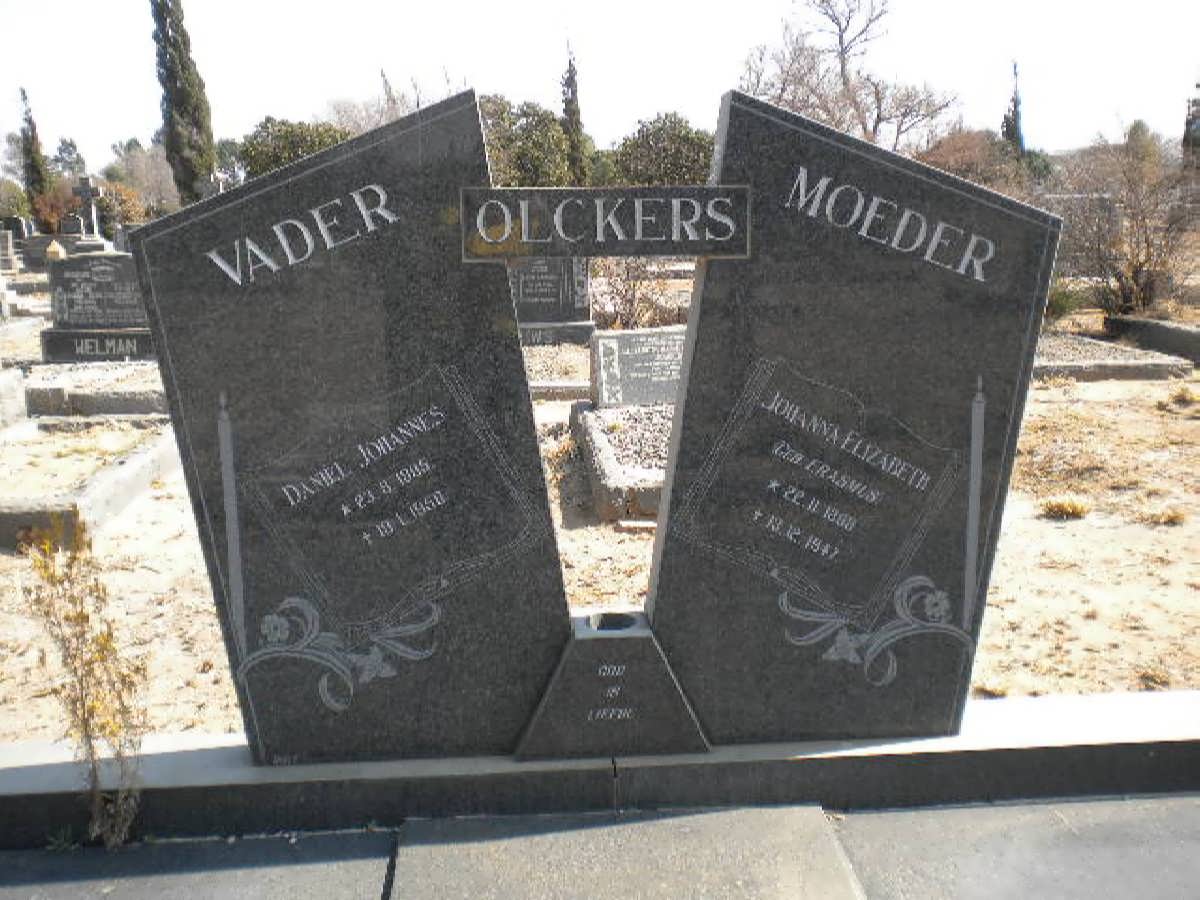 OLCKERS Daniel Johannes 1895-1958 &amp; Johanna Elizabeth ERASMUS 1898-1947