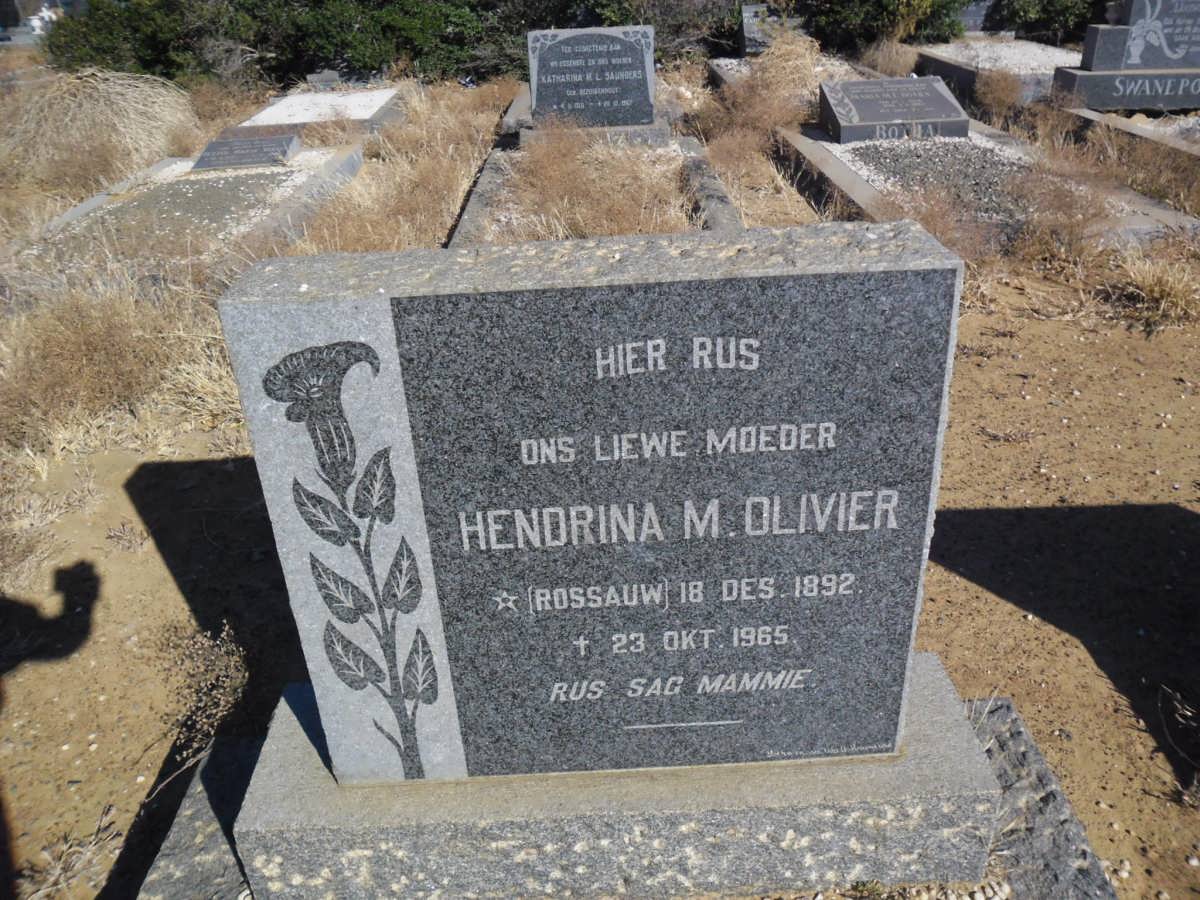 OLIVIER Hendrina M. nee ROSSAUW 1892-1965