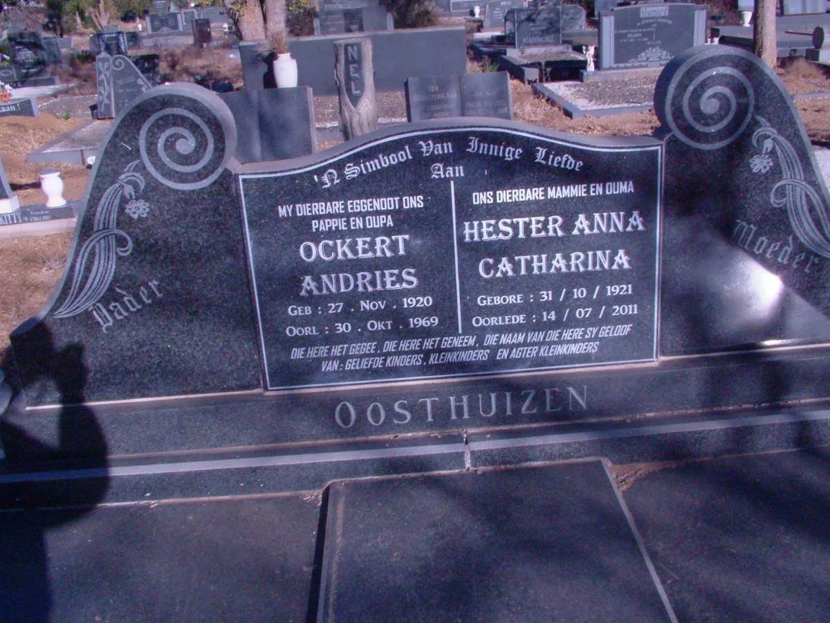 OOSTHUIZEN Ockert Andries 1920-1969 &amp; Hester Anna Catharina 1921-2011
