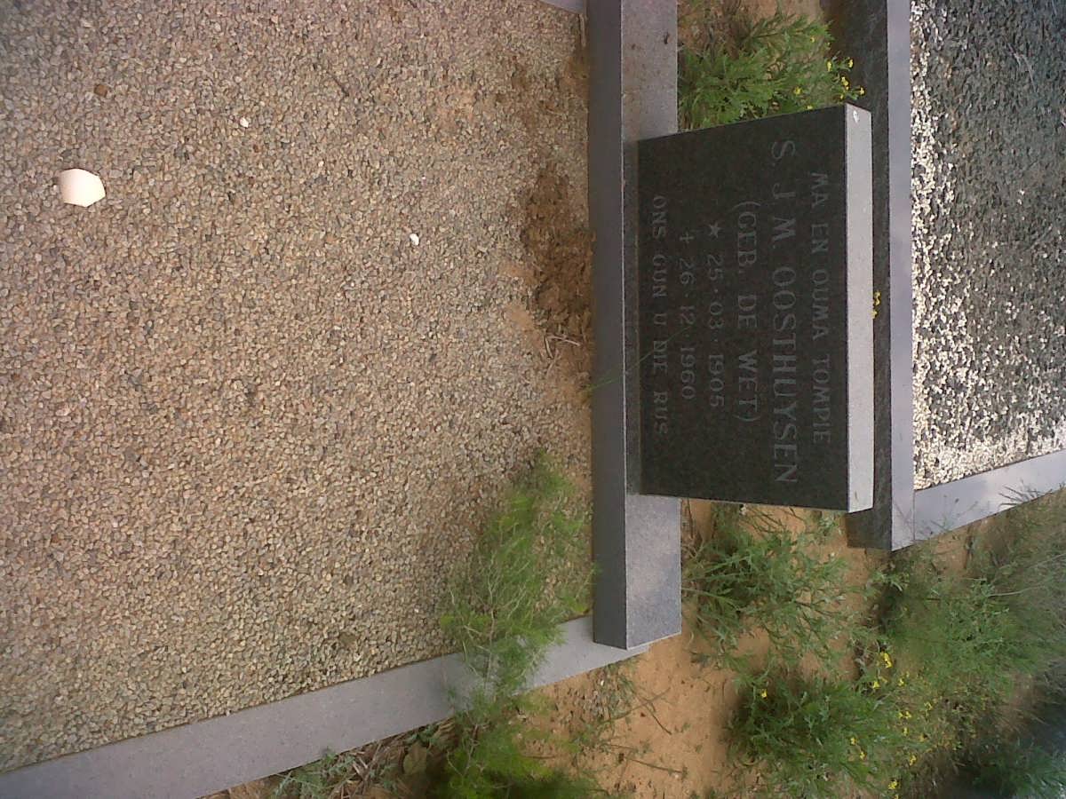 OOSTHUYSEN S.J.M. nee DE WET 1905-1960