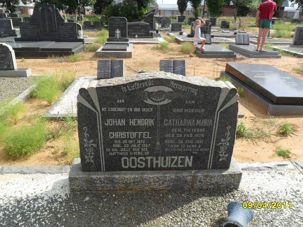 OOSTHUIZEN Johan Hendrik Christoffel 1872-1947 &amp; Catharina Maria PIETERSE 1876-1951