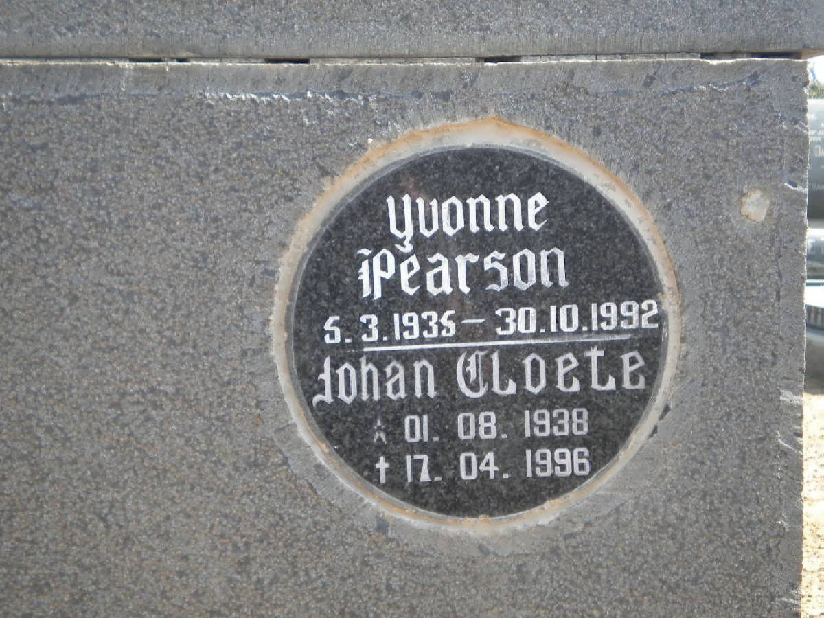 PEARSON Yvonne 1935-1992 :: CLOETE Johan 1938-1996