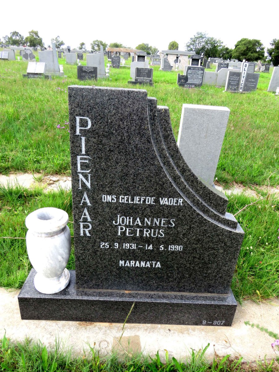 PIENAAR Johannes Petrus 1931-1990