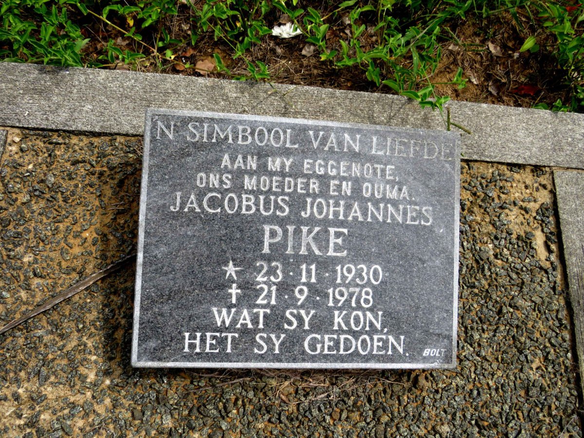 PIKE Jacobus Johannes 1930-1978