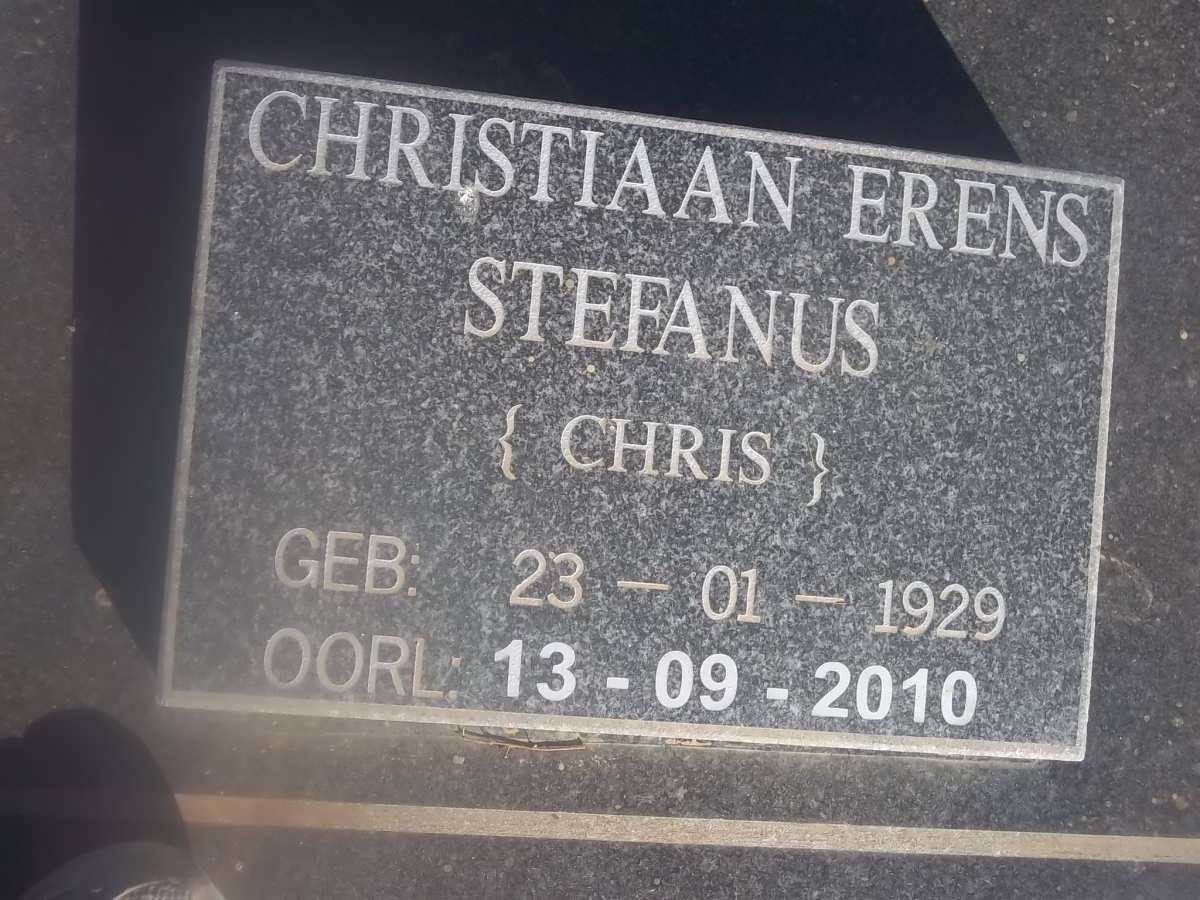 PIENAAR Christiaan Erens Stefanus 1929-2010