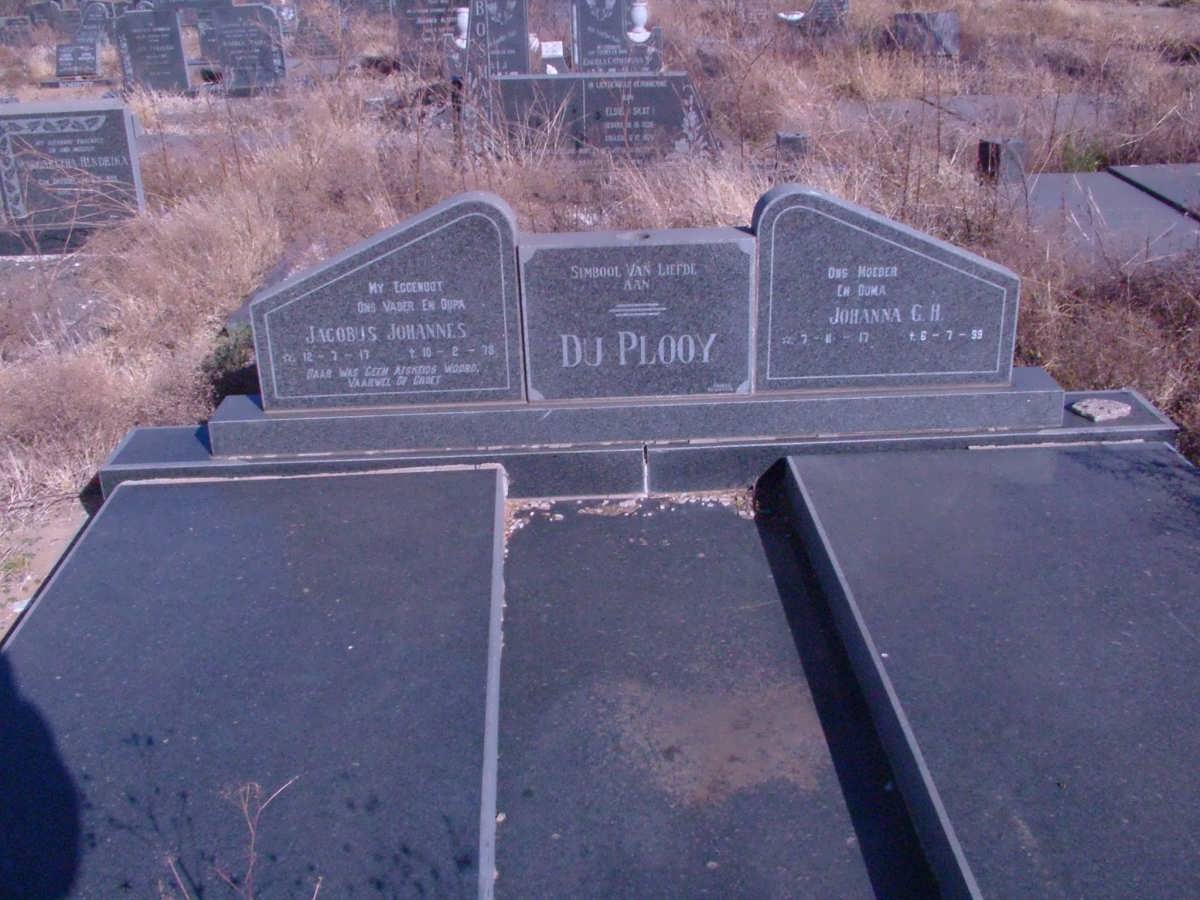 PLOOY Jacobus Johannes, du 1917-1978 &amp; Johanna G.H. 1917-1999