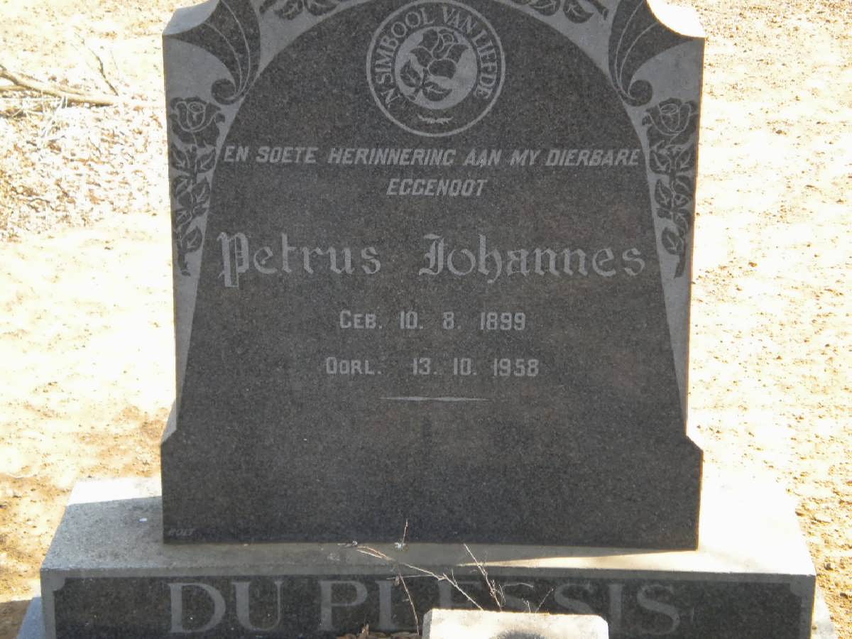 PLESSIS Petrus Johannes, du 1899-1958