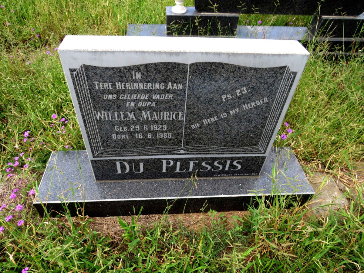 PLESSIS Willem Maurice, du 1929-1988