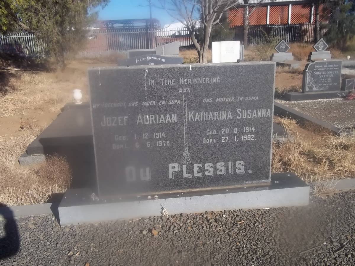 PLESSIS Jozef Adriaan, du 1914-1978 &amp; Katharina Susanna 1914-1982