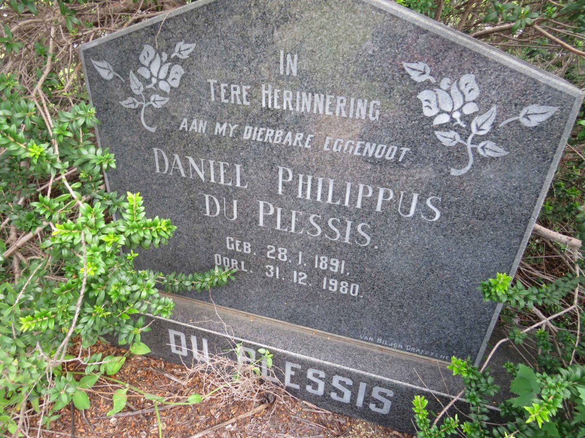 PLESSIS Daniel Philippus, du 1891-1980