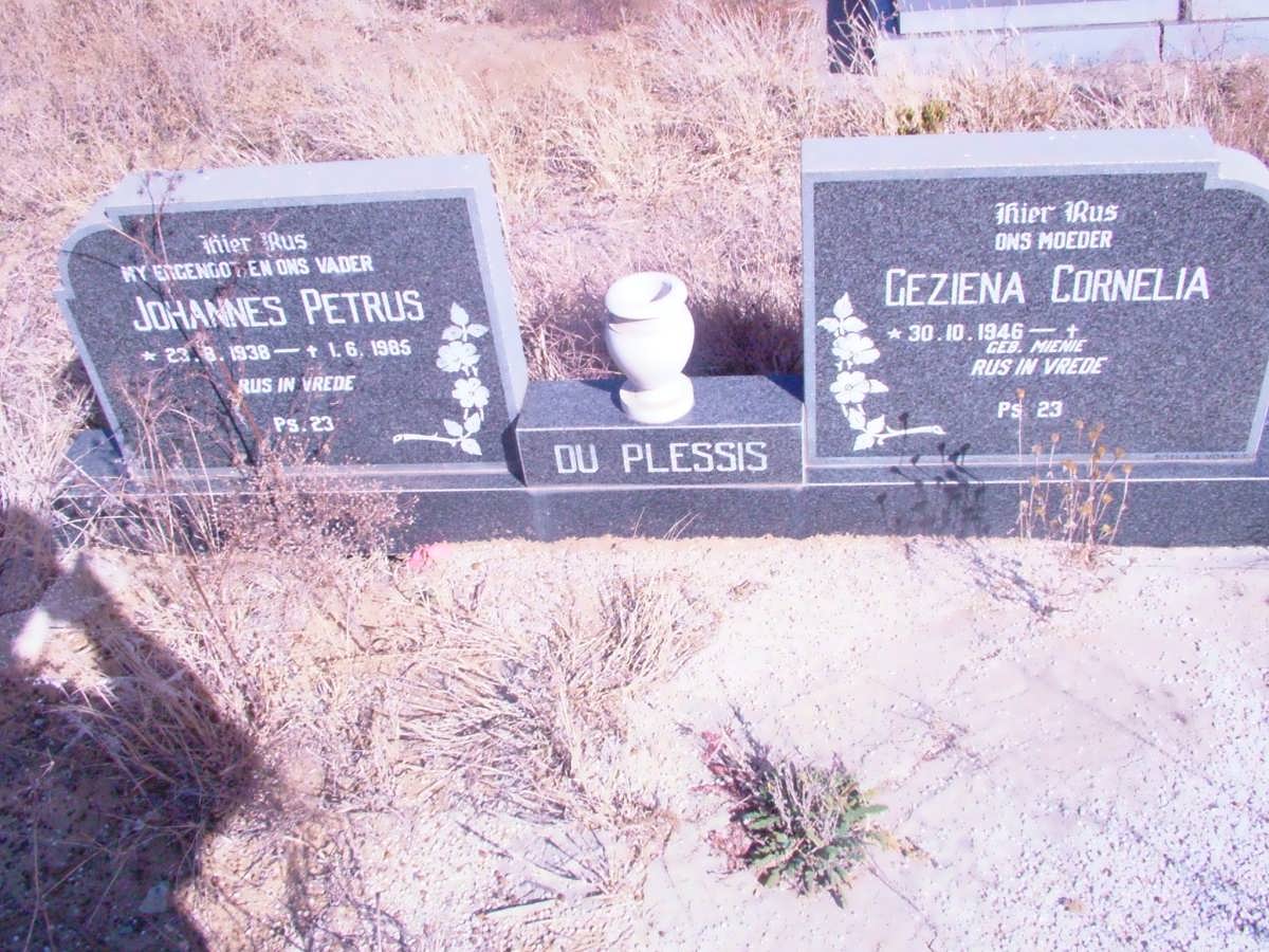 PLESSIS Johannes Petrus, du 1938-1985 &amp; Geziena Cornelia MIENIE 1946-