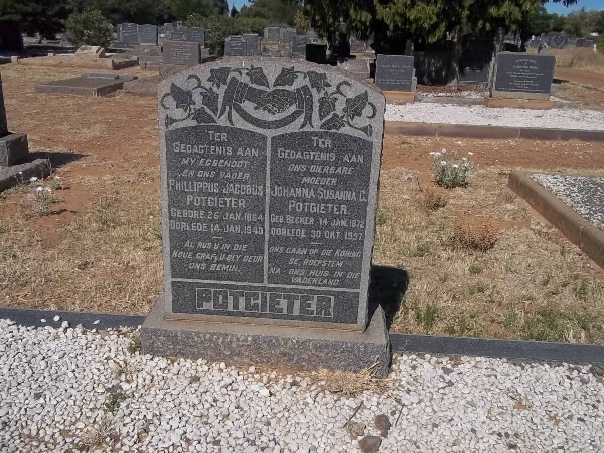POTGIETER Phillippus Jacobus 1864-1940 &amp; Johanna Susanna C. BEKKER 1872-1957