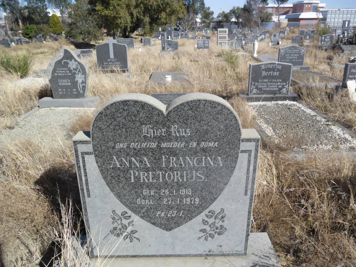 PRETORIUS Anna Francina 1913-1979