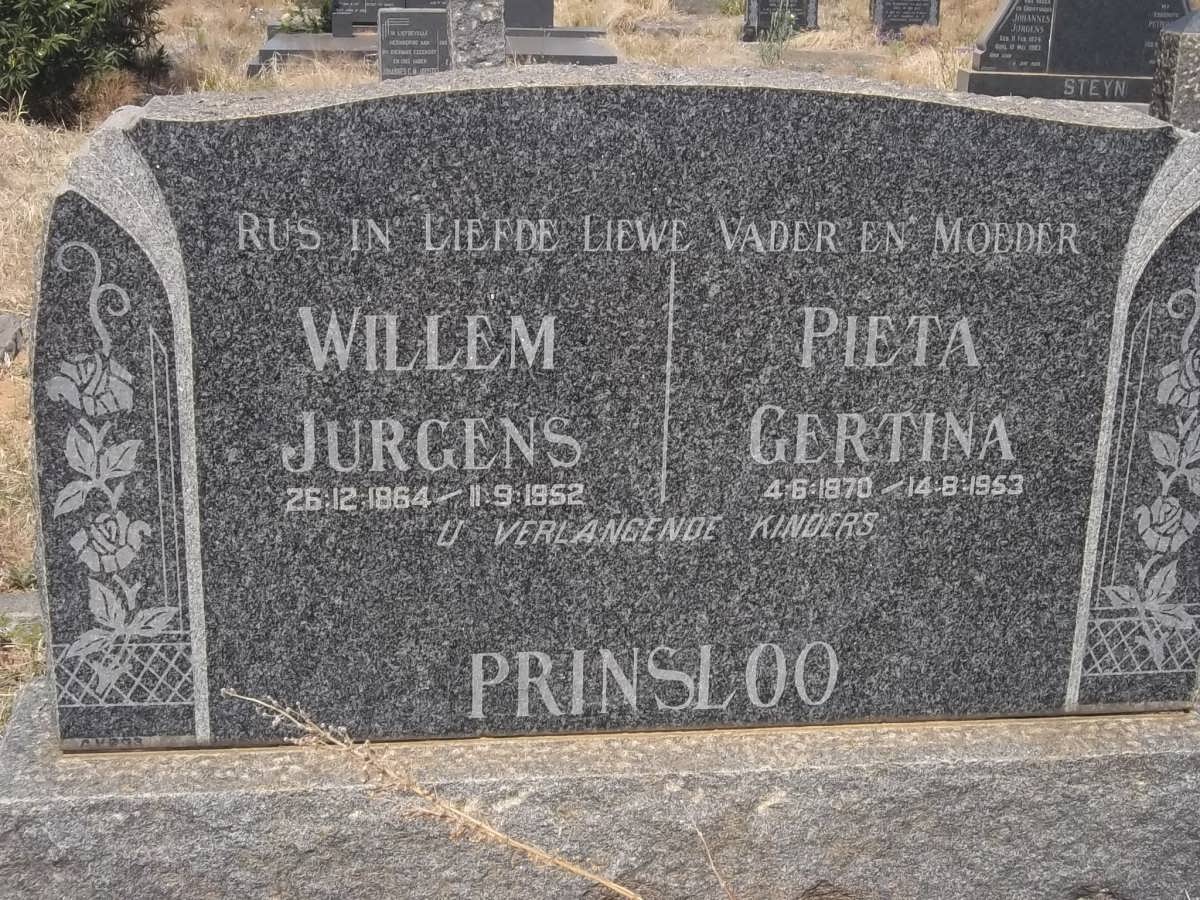 PRINSLOO Willem Jurgens 1864-1952 &amp; Pieta Gertina 1870-1953
