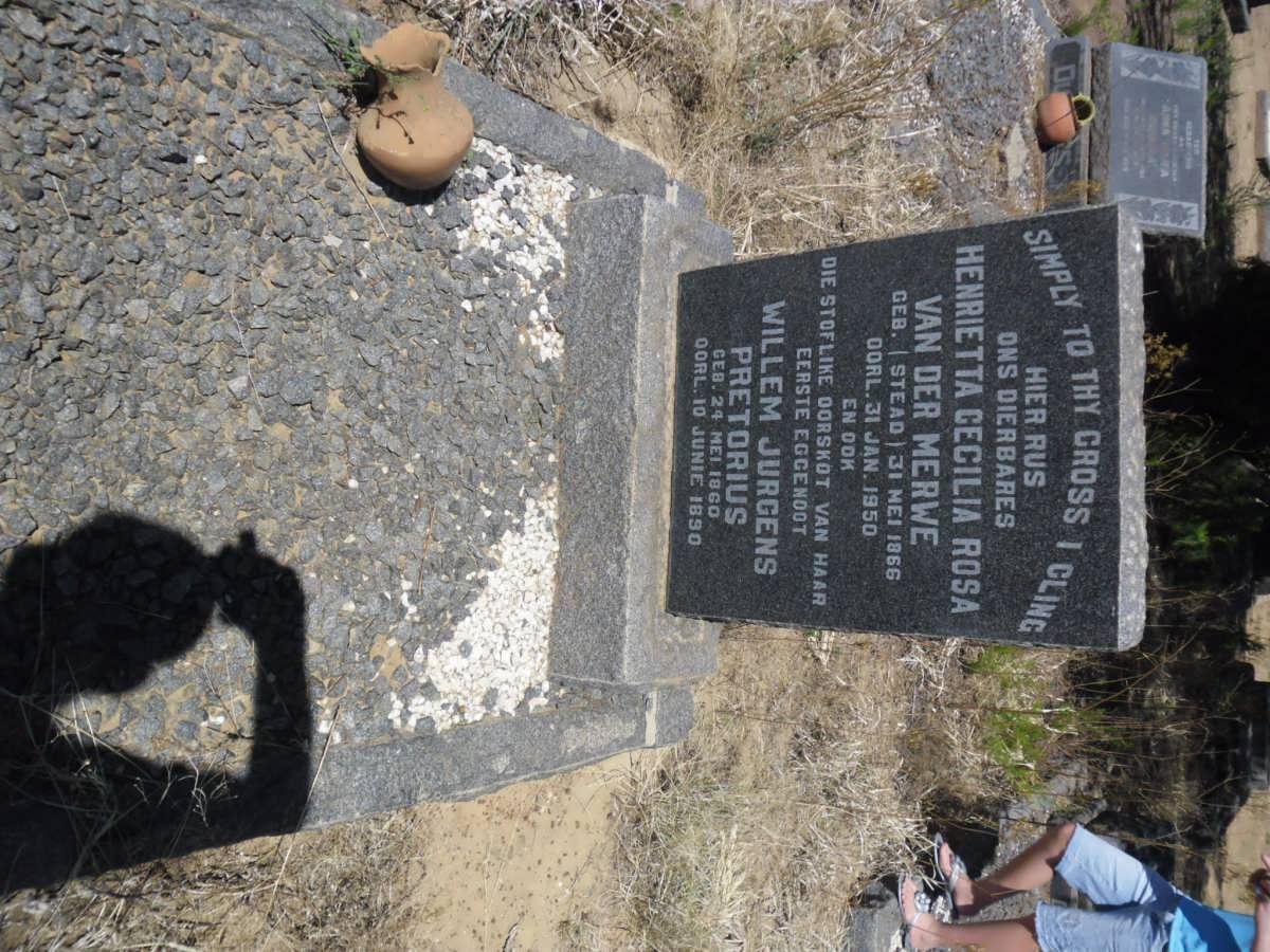 PRETORIUS Willem Jurgens 1860-1890 &amp; Henrietta Cecilia Rosa VAN DER MERWE previously PRETORIUS nee STEAD 1866-1950