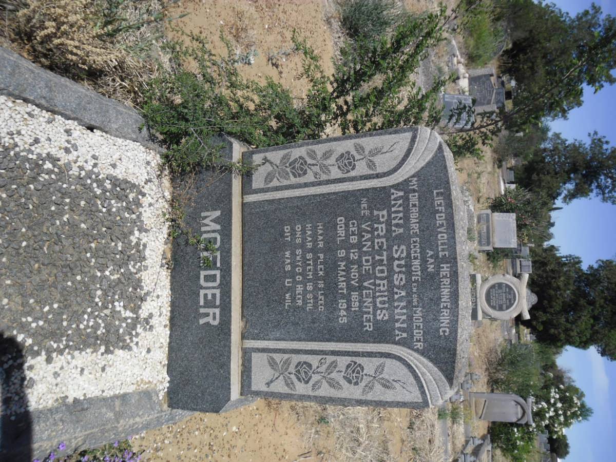 PRETORIUS Anna Susanna nee VAN DE VENTER 1891-1945