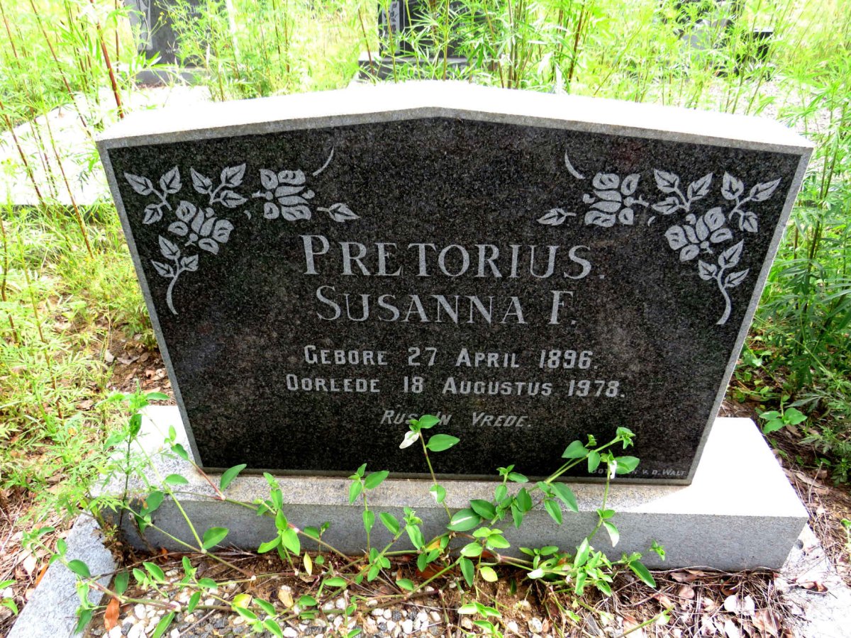 PRETORIUS Susanna F. 1896-1978