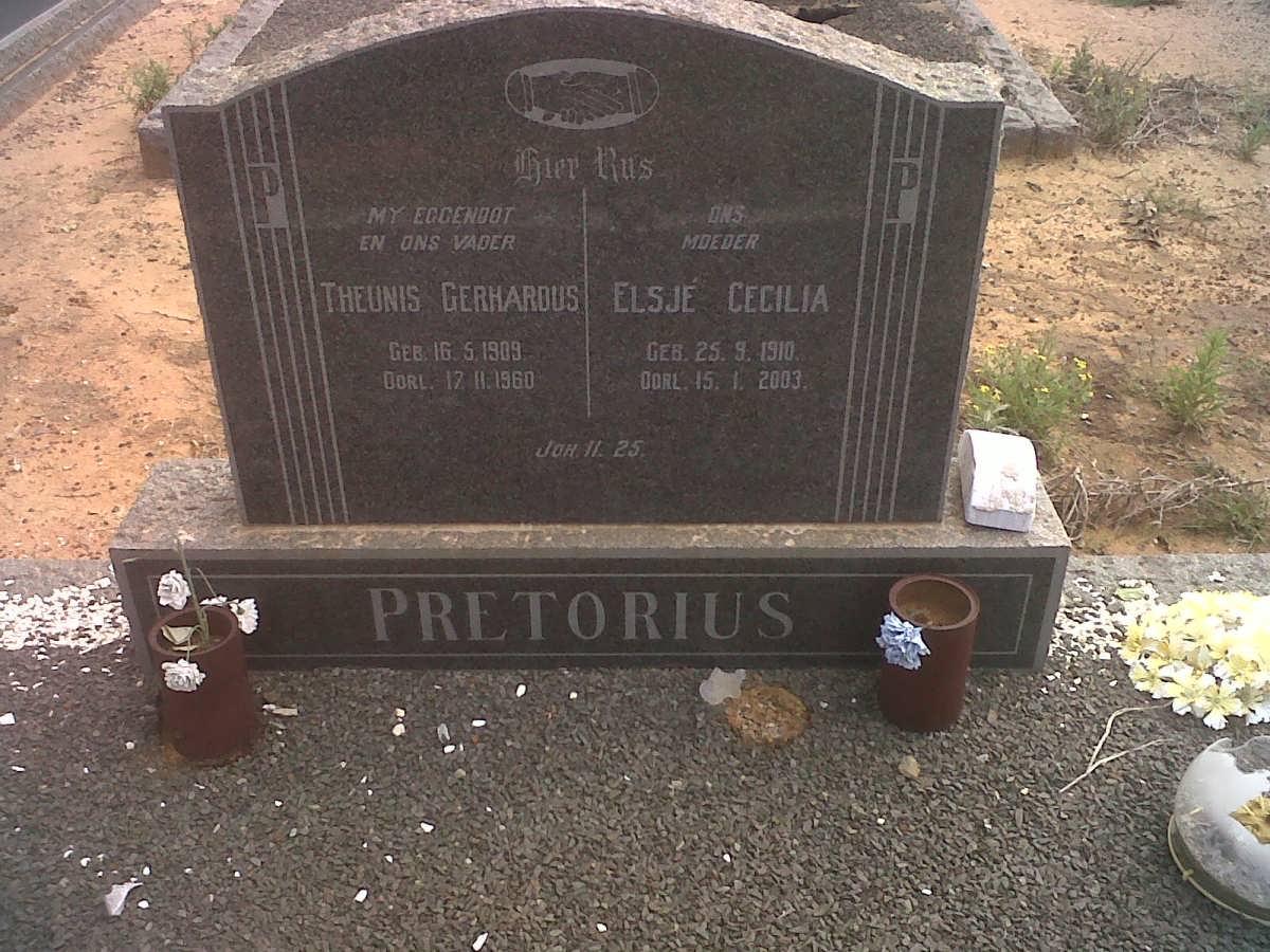 PRETORIUS Theunis Gerhardus 1909-1960 &amp; Elsje Cecilia 1910-2003