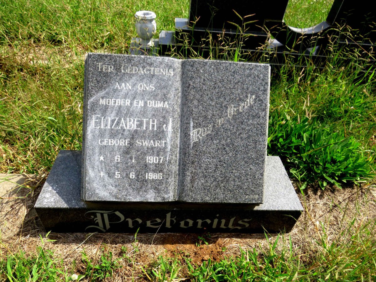 PRETORIUS Elizabeth J. nee SWART 1907-1986