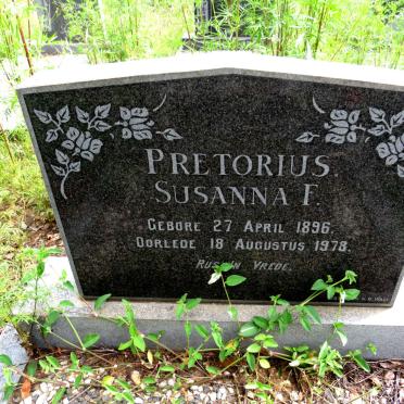 PRETORIUS Susanna F. 1896-1978
