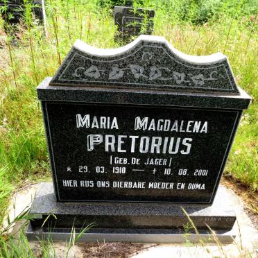 PRETORIUS Maria Magdalena nee DE JAGER 1910-2001
