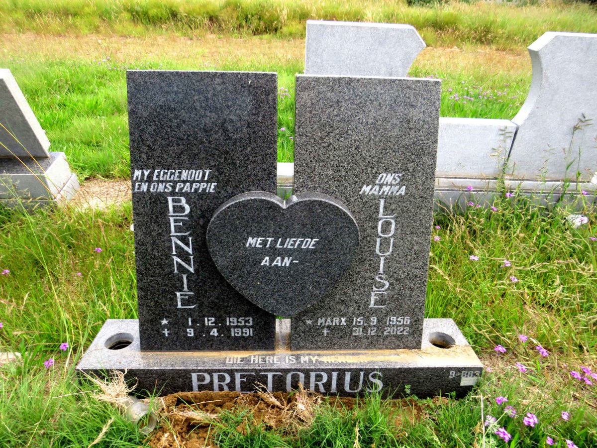 PRETORIUS Bennie 1953-1991 & Louise 1956-2022