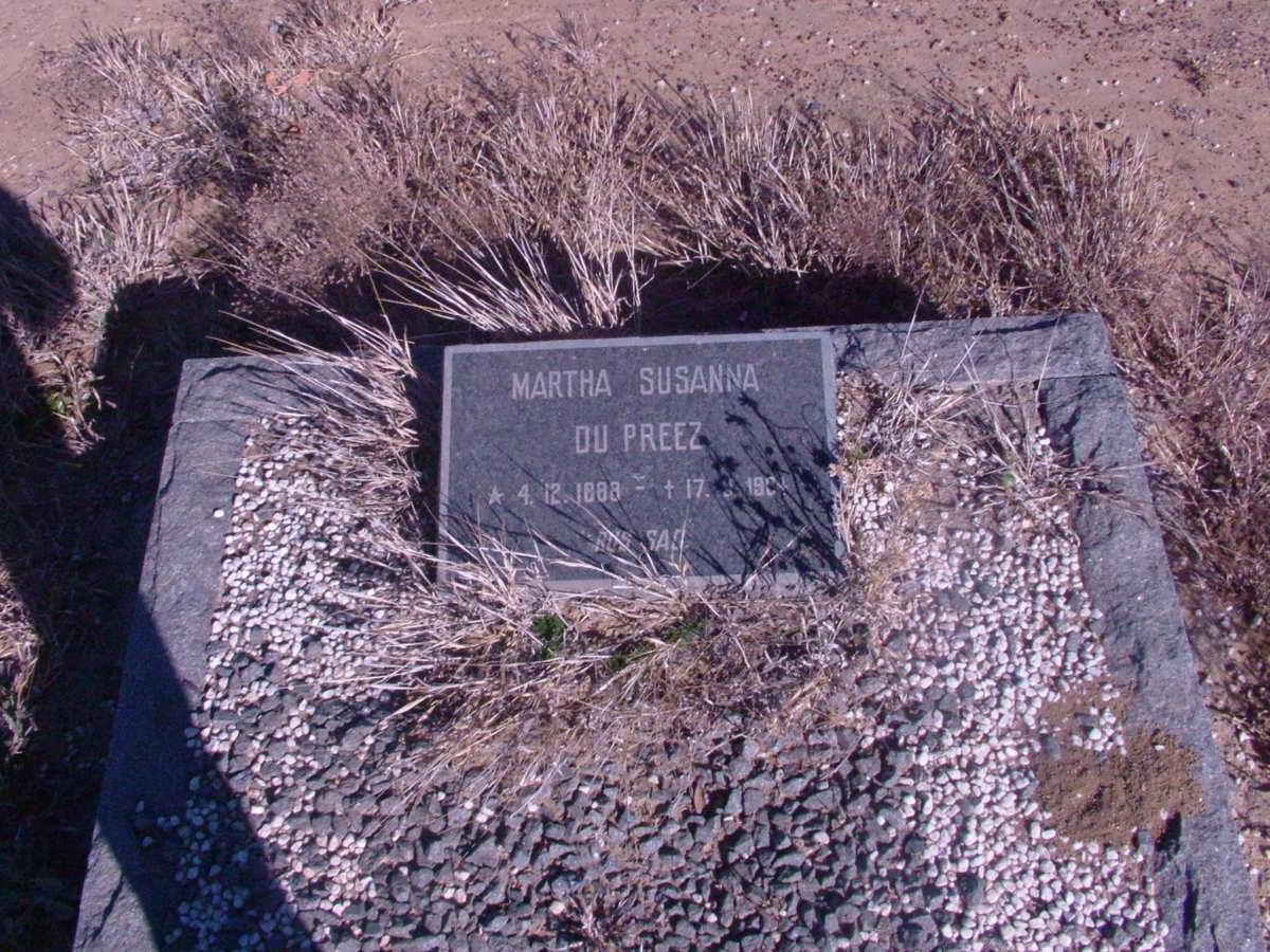 PREEZ Martha Susanna, du 1888-1964