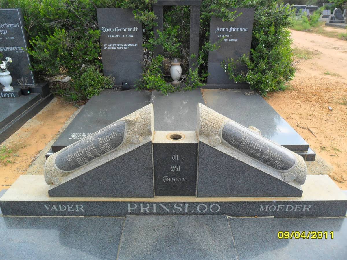 PRINSLOO Godfried Jacob 1903-1981 &amp; Hester Anna PRETORIUS 1903-1998